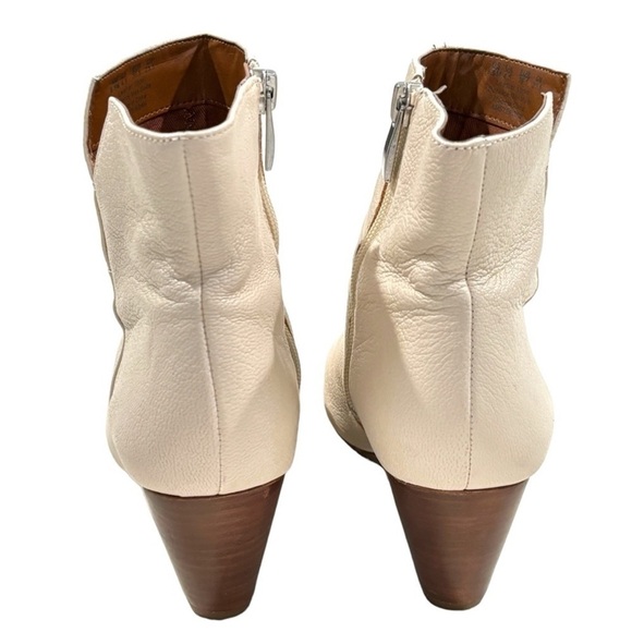 Franco Sarto Amsterdam Ankle Wedge Cream Leather Booties size 6.5 - Picture 7 of 10